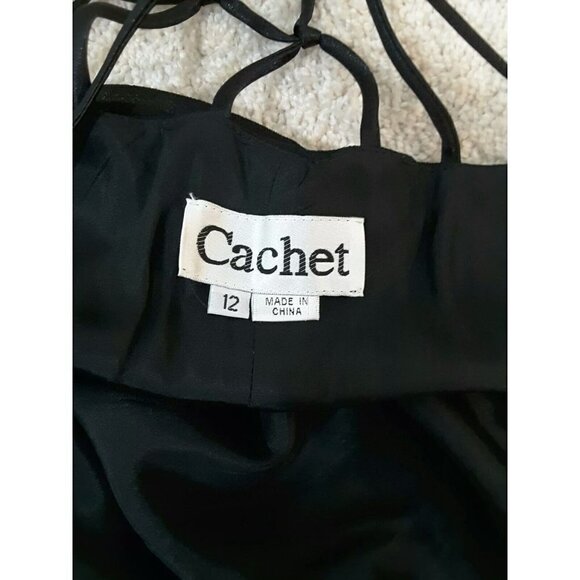 CACHET~Women's Size 12~Black Sleeveless Party Prom Maxi Dress. - Picture 2 of 7